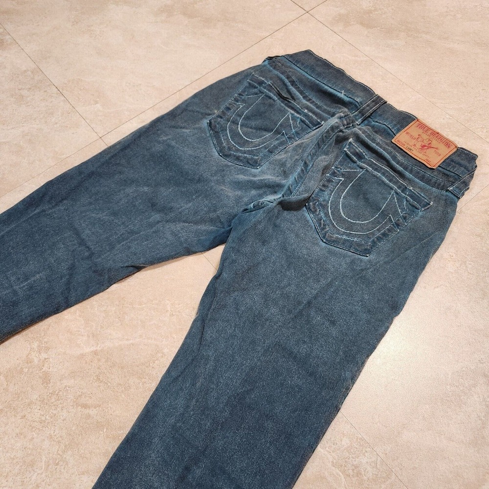 True Religion‎ Casey Womens Size 25 25x29 Mid Rise Skinny Peacock Blue Jeans